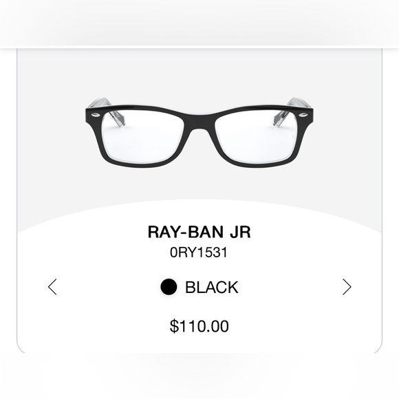 Ray Ban Eyeglasses Frame for Girls. Juniors. Kids.